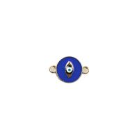 Zinc Alloy Evil Eye Pendant, gold color plated, DIY & enamel & double-hole 