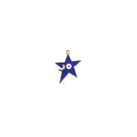 Zinc Alloy Evil Eye Pendant, Star, gold color plated, DIY & evil eye pattern & enamel 