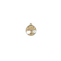 Zinc Alloy Evil Eye Pendant, Tree, gold color plated, DIY & evil eye pattern & enamel & hollow 