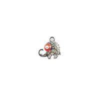 Zinc Alloy Evil Eye Pendant, Elephant, platinum color plated, DIY & evil eye pattern & enamel & hollow 