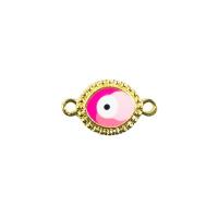 Zinc Alloy Evil Eye Pendant, gold color plated, DIY & enamel & double-hole 