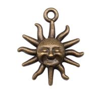 Zinc Alloy Jewelry Pendants, Sun, antique bronze color plated, DIY 