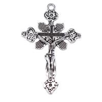 Zinc Alloy Cross Pendants, antique silver color plated, DIY 