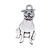 Pendentifs animaux en alliage de zinc, chien, Plaqué de couleur d'argent, DIY Vendu par PC