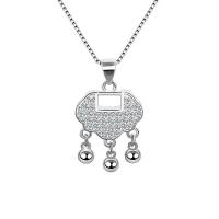 Brass Jewelry Necklace, platinum color plated, for woman, platinum color Approx 15.74 Inch 