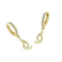 Cubic Zirconia Micro Pave Brass Earring, plated, micro pave cubic zirconia & for woman 