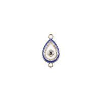 Zinc Alloy Evil Eye Pendant, Teardrop, plated, DIY & evil eye pattern & enamel & with rhinestone & double-hole 