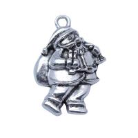 Zinc Alloy Christmas Pendants, Santa Claus, antique silver color plated, vintage & DIY 