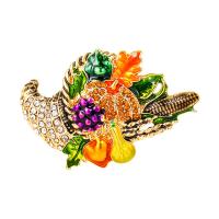 Enamel Brooch, Zinc Alloy, for woman & with rhinestone 