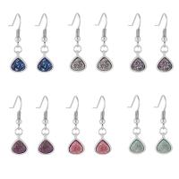 Quartz Earring, Zinc Alloy, with Quartz, fashion jewelry & druzy style & for woman 