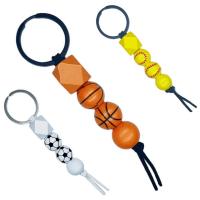 Wood Key Chain, with Zinc Alloy, portable & Unisex 