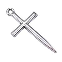 Zinc Alloy Cross Pendants, antique silver color plated, vintage & DIY 