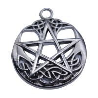 Zinc Alloy Hollow Pendants, pentagram, plated, vintage & DIY 