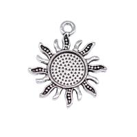 Zinc Alloy Jewelry Pendants, Sun, antique silver color plated, vintage & DIY 