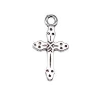 Zinc Alloy Cross Pendants, antique silver color plated, vintage & DIY 