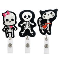 ABS Plastic Badge Holder, with Felt, Halloween Design & portable & Unisex & retractable 