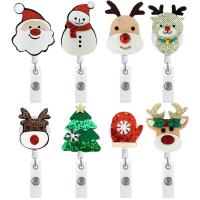 ABS Plastic Badge Holder, with Felt, portable & Christmas Design & Unisex & retractable 