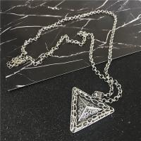 Chaîne en alliage de zinc de fer Collier Pull, avec 5cm chaînes de rallonge, triangle, Vintage & unisexe, argent Environ 76 cm, Vendu par PC