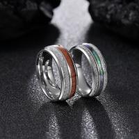 Anillo de dedo de acero Titanium de, Partículas de acero, Joyería & diverso tamaño para la opción & para hombre, 8x2mm, Vendido por UD