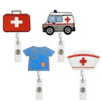 ABS Plastic Badge Holder, with Felt, portable & Unisex & retractable 