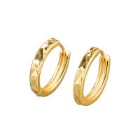 Brass Huggie Hoop Earring, plated, Korean style & for woman 