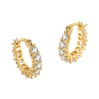 Cubic Zirconia Micro Pave Brass Earring, plated, micro pave cubic zirconia & for woman 