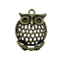 Pendentifs animaux en alliage de zinc, hibou, Placage, Vintage & DIY & creux, plus de couleurs à choisir Vendu par PC