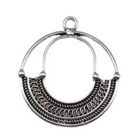 Zinc Alloy Jewelry Pendants, Round, antique silver color plated, vintage & DIY & hollow 