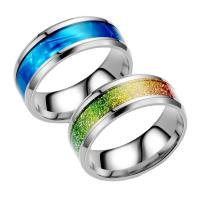 Anillo de dedo de acero Titanium de, Partículas de acero, diverso tamaño para la opción & para hombre & esmalte, más colores para la opción, 8x2mm, Vendido por UD