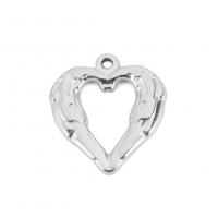 Stainless Steel Heart Pendants, 304 Stainless Steel, Vacuum Ion Plating, DIY & hollow 