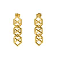 Boucles d'oreilles en acier titane, Motif géométrique, Plaqué d'or 18K, bijoux de mode & pour femme & creux Vendu par paire