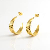 Boucles d'oreilles en acier titane, Plaqué d'or 18K, bijoux de mode & pour femme Vendu par paire