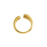 Anillos de Acero Inoxidable, acero inoxidable 304, chapado en oro de 18 K, Joyería & ajustable & para mujer, 23mm, tamaño:7, Vendido por UD