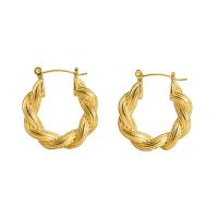 Boucles d'oreilles en acier titane, Plaqué d'or 18K, bijoux de mode & pour femme Vendu par paire