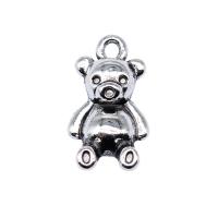 Animal Zinc Alloy Connector, Bear, antique silver color plated, vintage & DIY 