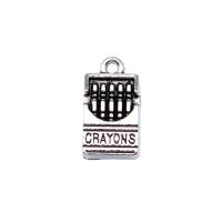 Zinc Alloy Jewelry Pendants, Rectangle, antique silver color plated, vintage & DIY 