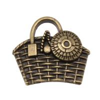 Zinc Alloy Jewelry Pendants, Basket, antique bronze color plated, vintage & DIY 