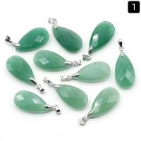 Gemstone ювелирные изделия Кулон, Природный камень, Каплевидная форма, полированный, различные материалы для выбора & Мужская & граненый, Много цветов для выбора продается PC