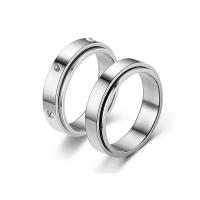 Anillo de dedo de acero Titanium de, Partículas de acero, unisexo & diverso tamaño para la opción & diferentes estilos para la opción, plateado, 6mm, Vendido por UD