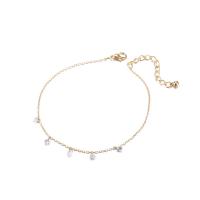 Pulseras para el Tobillo en Aleación de Zinc, con 2.09inch extender cadena, Joyería & micro arcilla de zirconia cúbica & para mujer, dorado, longitud:aproximado 9.25 Inch, Vendido por UD