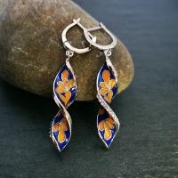 Zinc Alloy Drop Earring, plated, fashion jewelry & for woman & epoxy gel 