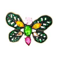 Broche de diamantes de imitación de la aleación de Zinc, Mariposa, Joyería & para mujer & con diamantes de imitación, 60x43mm, Vendido por UD