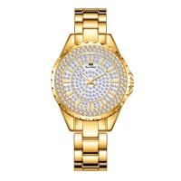 Women Wrist Watch, Zinc Alloy, with Glass, Singaporean movement, Round, plated, Life water resistant & for woman & with rhinestone Approx 20 cm 