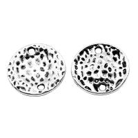 Zinc Alloy Jewelry Pendants, Round, antique silver color plated, vintage & DIY & 1/1 loop, 15mm 