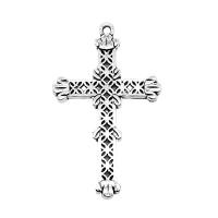 Zinc Alloy Cross Pendants, antique silver color plated, vintage & DIY 