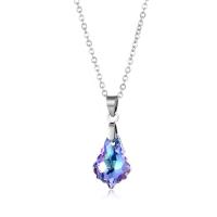 Collier en cristal, Acier inoxydable 304, avec cristal, avec 1.97inch chaînes de rallonge, poli, bijoux de mode & pour femme, plus de couleurs à choisir Environ 15.75 pouce, Vendu par PC