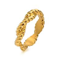 Edelstahl Fingerring, 304 Edelstahl, Vakuum-Ionen-Beschichtung, Modeschmuck & verschiedene Größen vorhanden & für Frau, goldfarben, 5mm, verkauft von PC