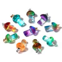 Lampwork Pendants, with Zinc Alloy, mushroom, plated, DIY 