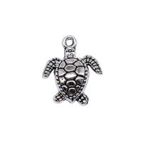 Pendentifs animaux en alliage de zinc, tortue, Plaqué de couleur d'argent, DIY Vendu par PC