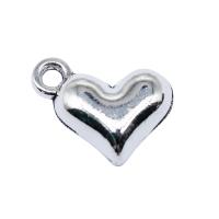 Colgantes de Aleación de Zinc en Forma de Corazón, chapado en color de plata antigua, Bricolaje, 10x14mm, Vendido por UD